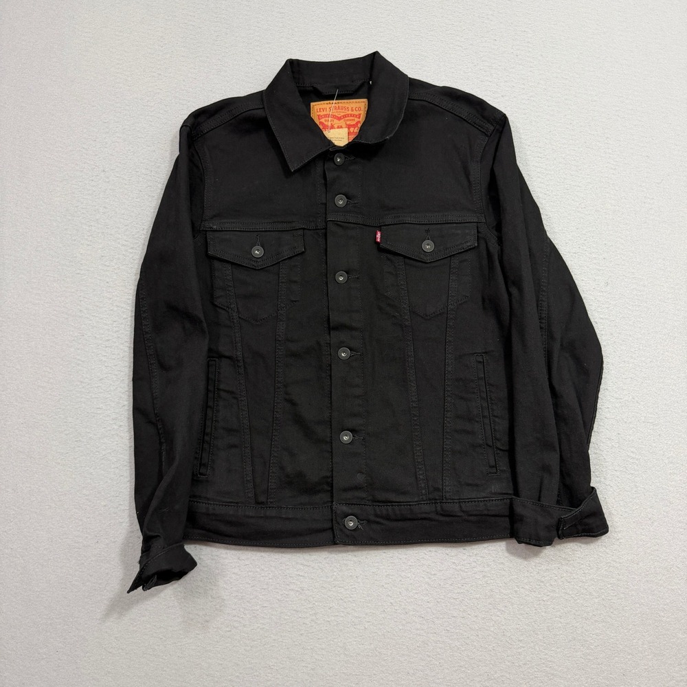 Levi's Trucker Jacket Mens Small Black 72334-0223 Denim Stretch Button Front NEW